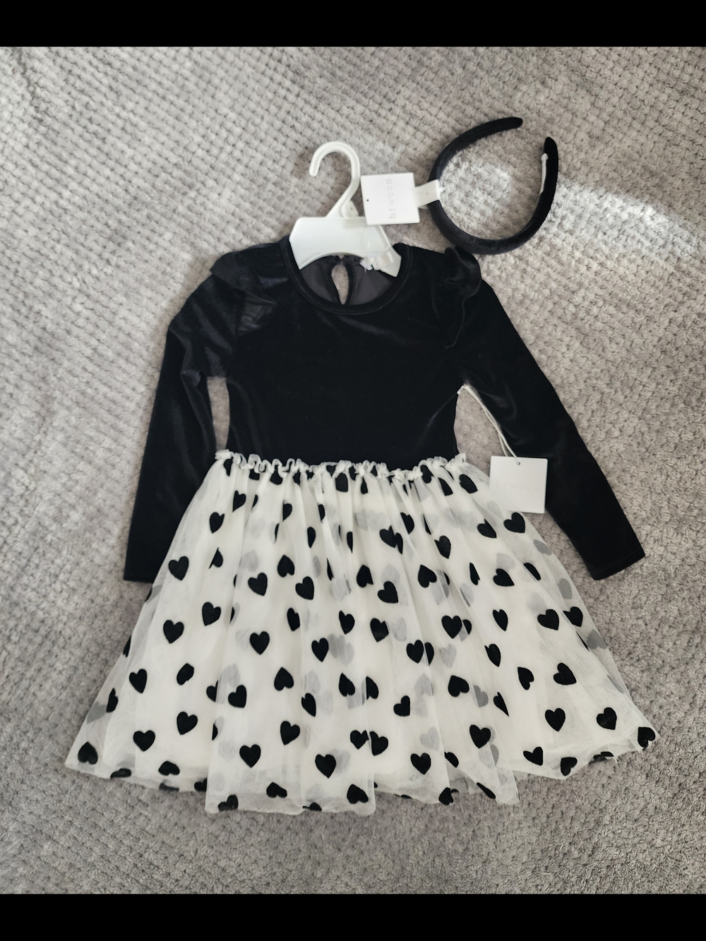 Velvet Heart Dress With Velvet Headband